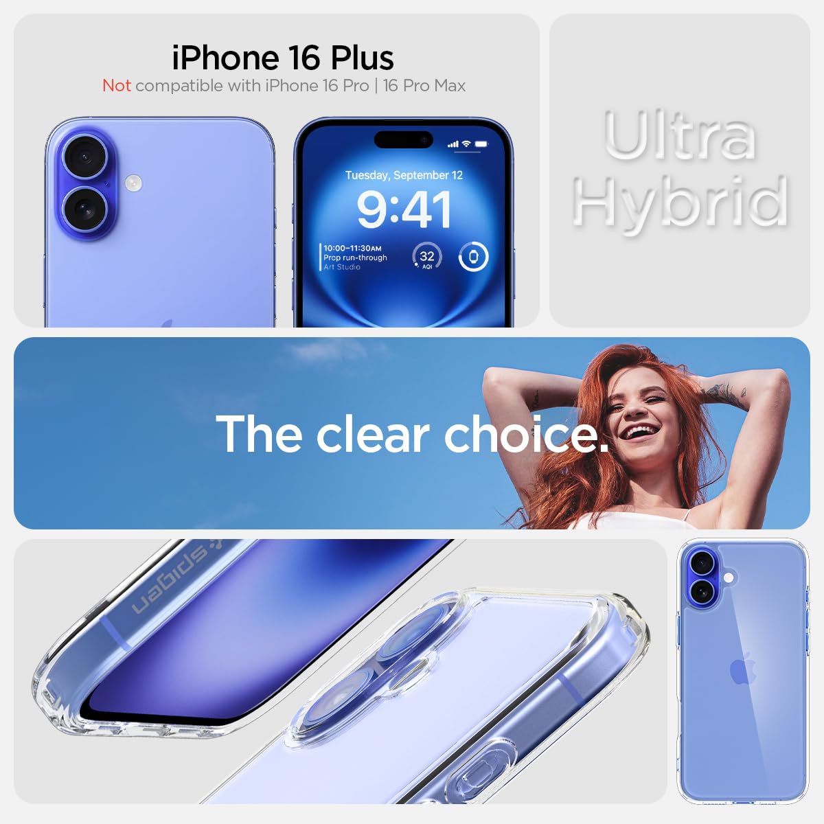 Spigen Ultra Hybrid Back Cover Case for iPhone 16